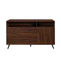 Kirkland's Home Warm Brown Lizzy Mid-Century Modern Sideboard- Cabinets & Sideboards
