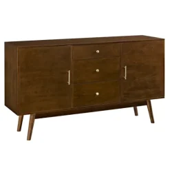 Kirkland's Home Warm Brown Mid-Century Modern Storage Console- Console Tables