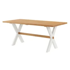 Kirkland's Home Warm Cherry Birch Trestle Base Dining Table- Dining Tables