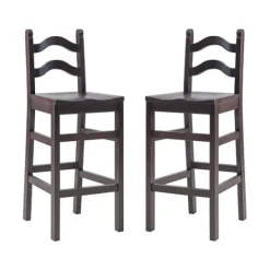 Kirkland's Home Warm Ladder Back Bar Stools, Set Of 2- Bar Stools & Counter Height Stools