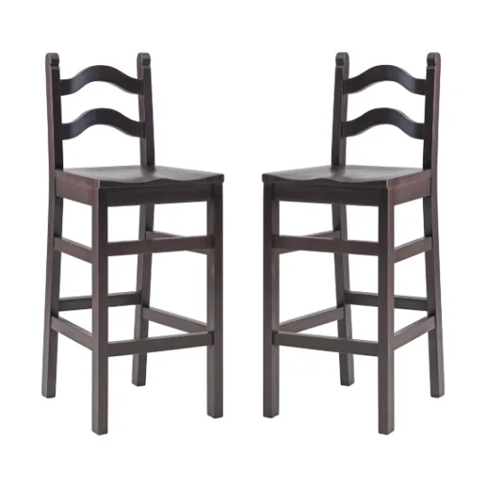 Kirkland's Home Warm Ladder Back Bar Stools, Set Of 2- Bar Stools & Counter Height Stools
