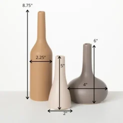 Kirkland's Home Warm Matte Ceramic Bud Vases, Set Of 3- Vases