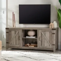 Kirkland's Home Wash Barn Doors Tv Stand- Tv Stands & Media Consoles