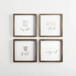 Kirkland's Home Wash Dry Fold Wall Plaques, Set Of 4- Wall Plaques