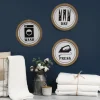Kirkland's Home Wash Dry Press Round Framed Wall Plaques, Set Of 3- Wall Quotes & Signs