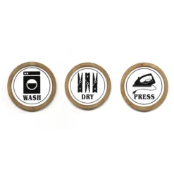 Kirkland's Home Wash Dry Press Round Framed Wall Plaques, Set Of 3- Wall Quotes & Signs