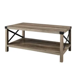 Kirkland's Home Wash Industrial X-Frame Coffee Table- Coffee Tables