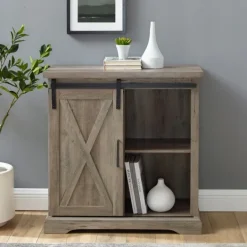 Kirkland's Home Wash Sliding Barn Door Cabinet- Cabinets & Sideboards
