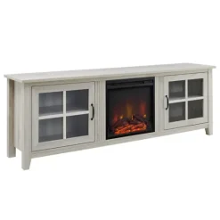 Kirkland's Home Wash Windowpane Fireplace Cabinet- Tv Stands & Media Consoles