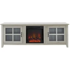 Kirkland's Home Wash Windowpane Fireplace Cabinet- Tv Stands & Media Consoles