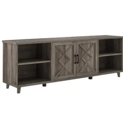 Kirkland's Home Wash Wood Helix Open Shelf Tv Stand- Tv Stands & Media Consoles