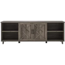 Kirkland's Home Wash Wood Helix Open Shelf Tv Stand- Tv Stands & Media Consoles