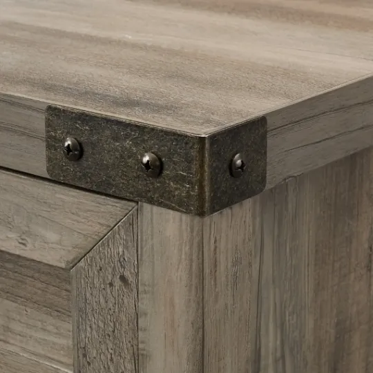 Kirkland's Home Wash Wooden And Metal Barn Door Cabinet- Cabinets & Sideboards