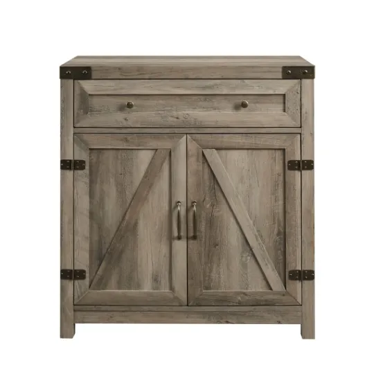 Kirkland's Home Wash Wooden And Metal Barn Door Cabinet- Cabinets & Sideboards