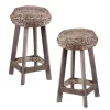 Kirkland's Home Wash Woven Hyacinth Counter Stools, Set Of 2- Bar Stools & Counter Height Stools