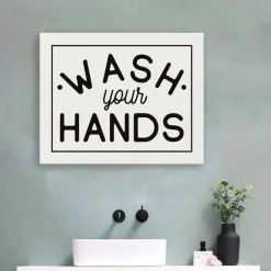 Kirkland's Home Wash Your Hands Giclee Canvas Art Print, 20X16 In.- Wall Quotes & Signs