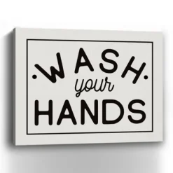 Kirkland's Home Wash Your Hands Giclee Canvas Art Print, 20X16 In.- Wall Quotes & Signs