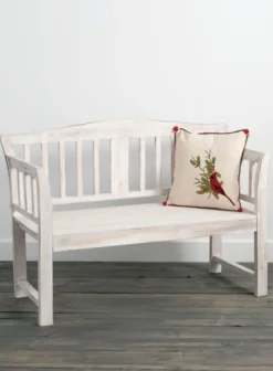 Kirkland's Home Washed Arched Wood Bench- Benches & Ottomans