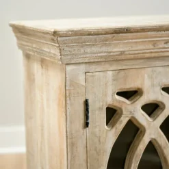 Kirkland's Home Washed Arched Wooden Cabinet- Cabinets & Sideboards