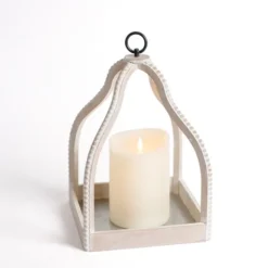 Kirkland's Home Washed Beaded Open Lantern, 16 In.- Lanterns