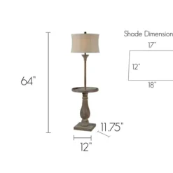 Kirkland's Home Washed Driftwood Floor Lamp With Tray Table- Floor Lamps