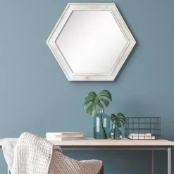 Kirkland's Home Washed Hexagon Frame Mirror- Decorative Mirrors