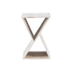 Kirkland's Home Washed Mango Wood Hourglass Accent Table- Accent & End Tables