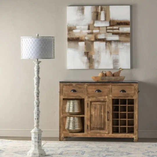 Kirkland's Home Washed Resin Encased Shade Floor Lamp- Floor Lamps