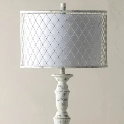 Kirkland's Home Washed Resin Encased Shade Floor Lamp- Floor Lamps