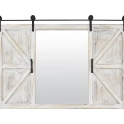 Kirkland's Home Washed Sliding Barn Door Wall Mirror- Decorative Mirrors