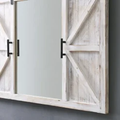 Kirkland's Home Washed Sliding Barn Door Wall Mirror- Decorative Mirrors