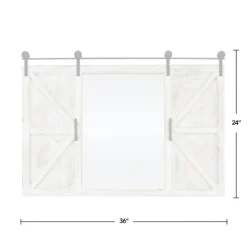 Kirkland's Home Washed Sliding Barn Door Wall Mirror- Decorative Mirrors