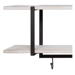 Kirkland's Home Washed Two Tier Metal And Wood Wall Shelf- Shelves