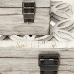 Kirkland's Home Washed Wood Boxes, Set Of 2- Baskets & Boxes
