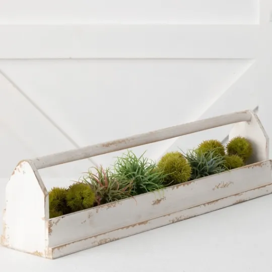 Kirkland's Home Washed Wooden Tray With Handle- Decorative Trays
