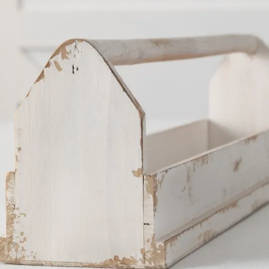 Kirkland's Home Washed Wooden Tray With Handle- Decorative Trays