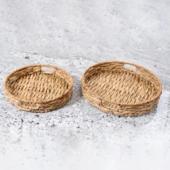 Kirkland's Home Water Hyacinth 2-Pc. Decorative Tray Set- Decorative Trays