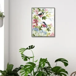 Kirkland's Home Watercolor Birds I Framed Canvas Art Print- Canvas Art