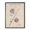 Kirkland's Home Watercolor Fishing Rod Patent Framed Art Print- Framed Art