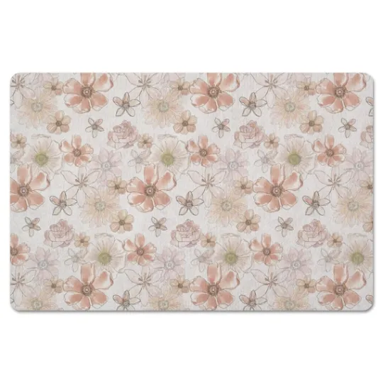 Kirkland's Home Watercolor Flowers Kitchen Mat- Kitchen & Floor Mats