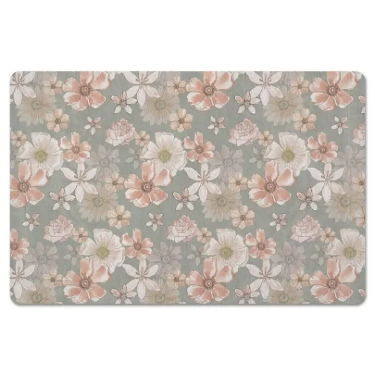 Kirkland's Home Watercolor Flowers Kitchen Mat- Kitchen & Floor Mats