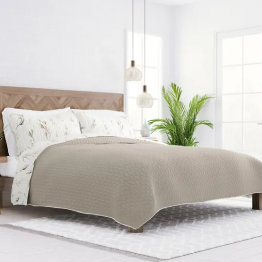 Kirkland's Home Watercolor Leaves Reversible 2-Pc. Twin Quilt Set- Quilts