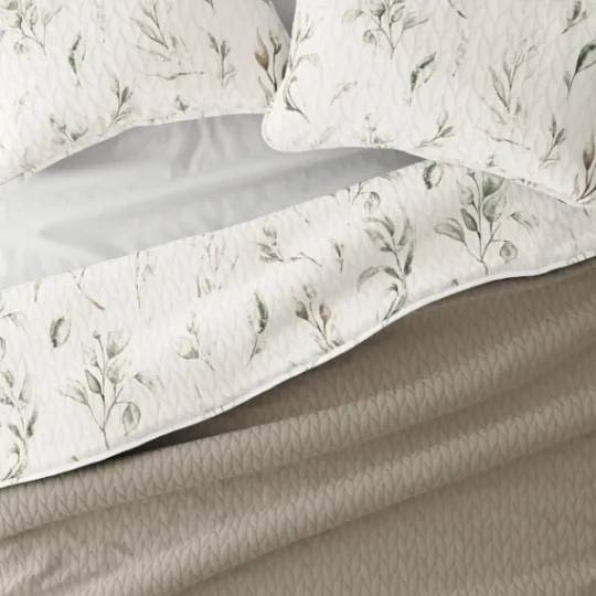 Kirkland's Home Watercolor Leaves Reversible 2-Pc. Twin Quilt Set- Quilts