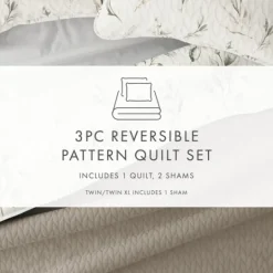 Kirkland's Home Watercolor Leaves Reversible 2-Pc. Twin Quilt Set- Quilts