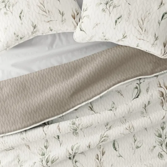 Kirkland's Home Watercolor Leaves Reversible 3-Pc. King Quilt Set- Quilts