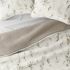 Kirkland's Home Watercolor Leaves Reversible 3-Pc. Queen Quilt Set- Quilts