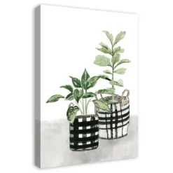 Kirkland's Home Watercolor Plaid Vase Canvas Art Print, 20X30 In.- Canvas Art