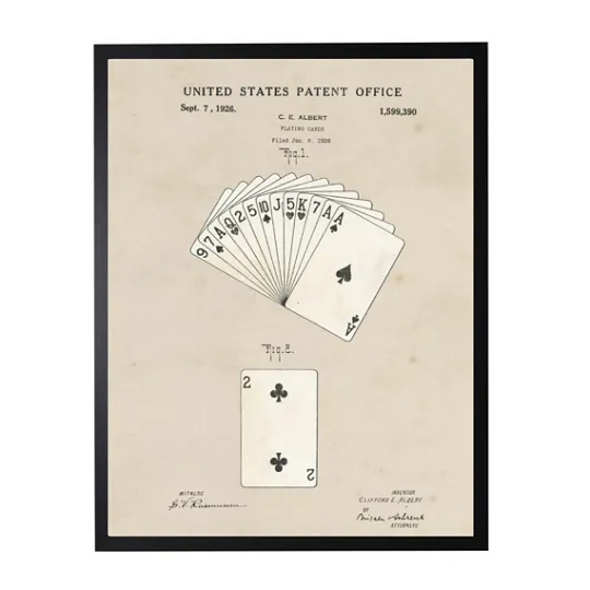 Kirkland's Home Watercolor Playing Cards Framed Art Print- Framed Art