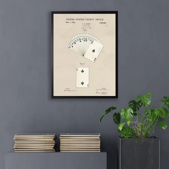 Kirkland's Home Watercolor Playing Cards Framed Art Print- Framed Art