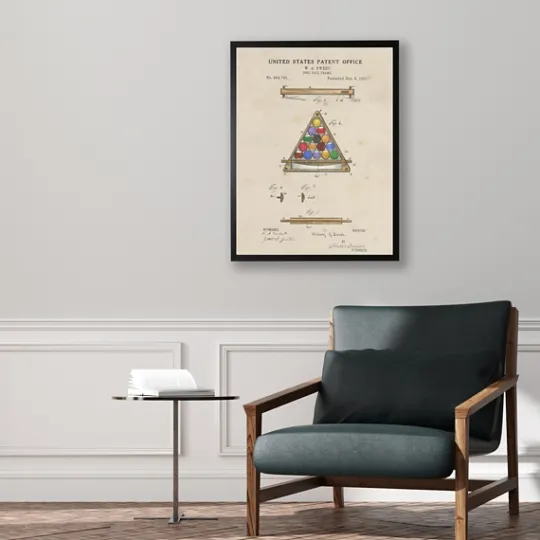 Kirkland's Home Watercolor Pool Ball Frame Framed Art Print- Framed Art